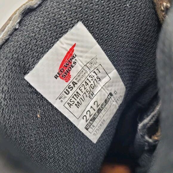 Red Wing Boots Mens 14 Brown Leather 2212 Steel Toe Work Safety DynaForce - Picture 11 of 11